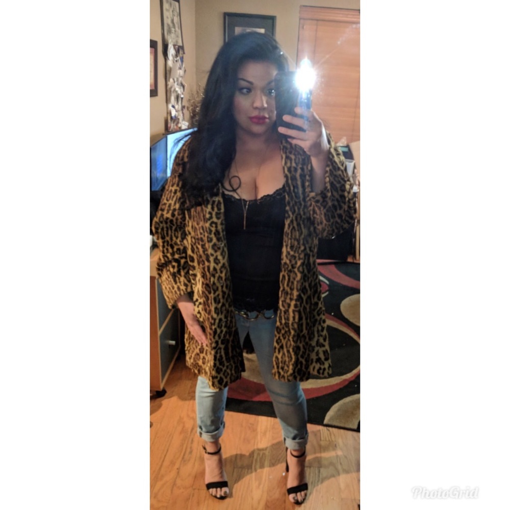 Vintage Animal Print faux fur Coat